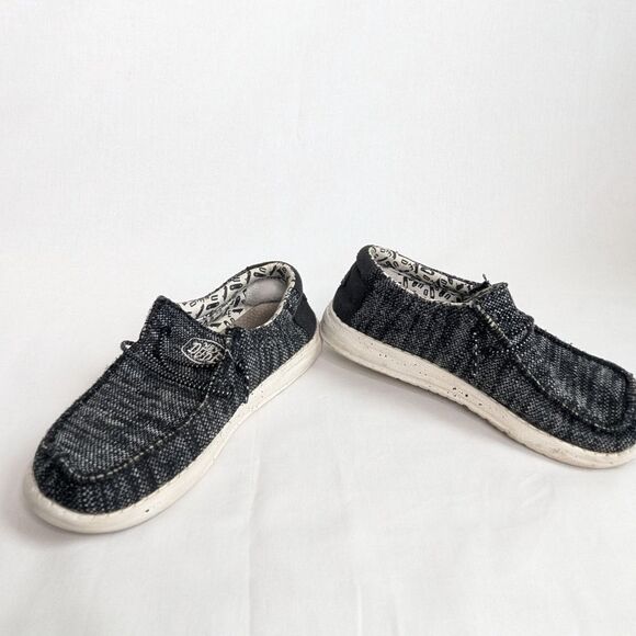 Boys Youth Hey Dude, Wally Youth Sox Skater Black With White - Picture 9 of 9